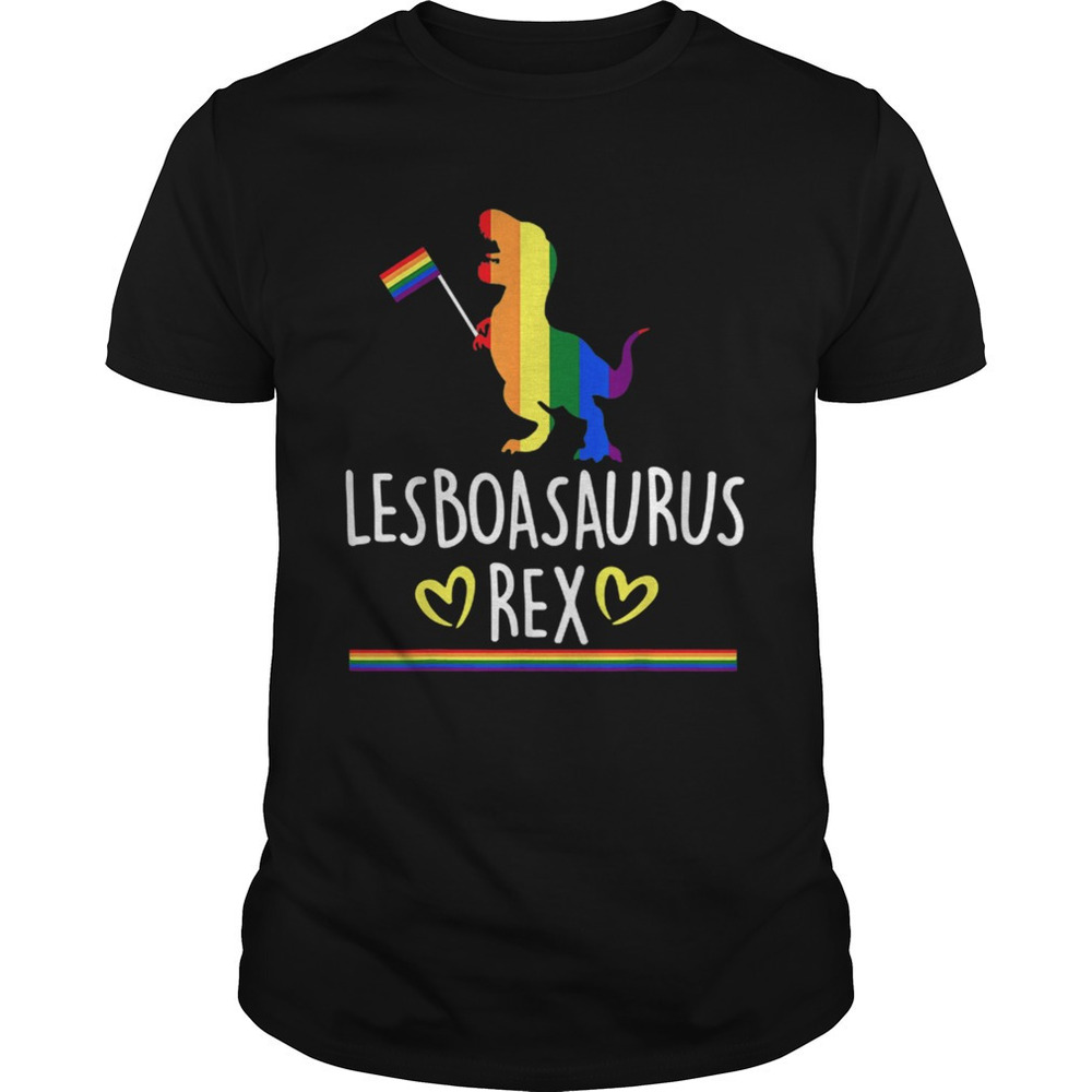 Lesboasaurus Rex Lesbian Dinosaur Pride Lgbt Rainbow Shirt